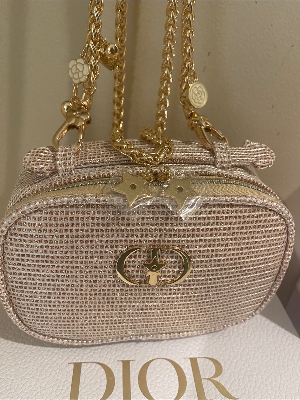 Dior Raffia Crossbody Embellished Bag in Beige with Gold Hardware - Picture 3 of 15